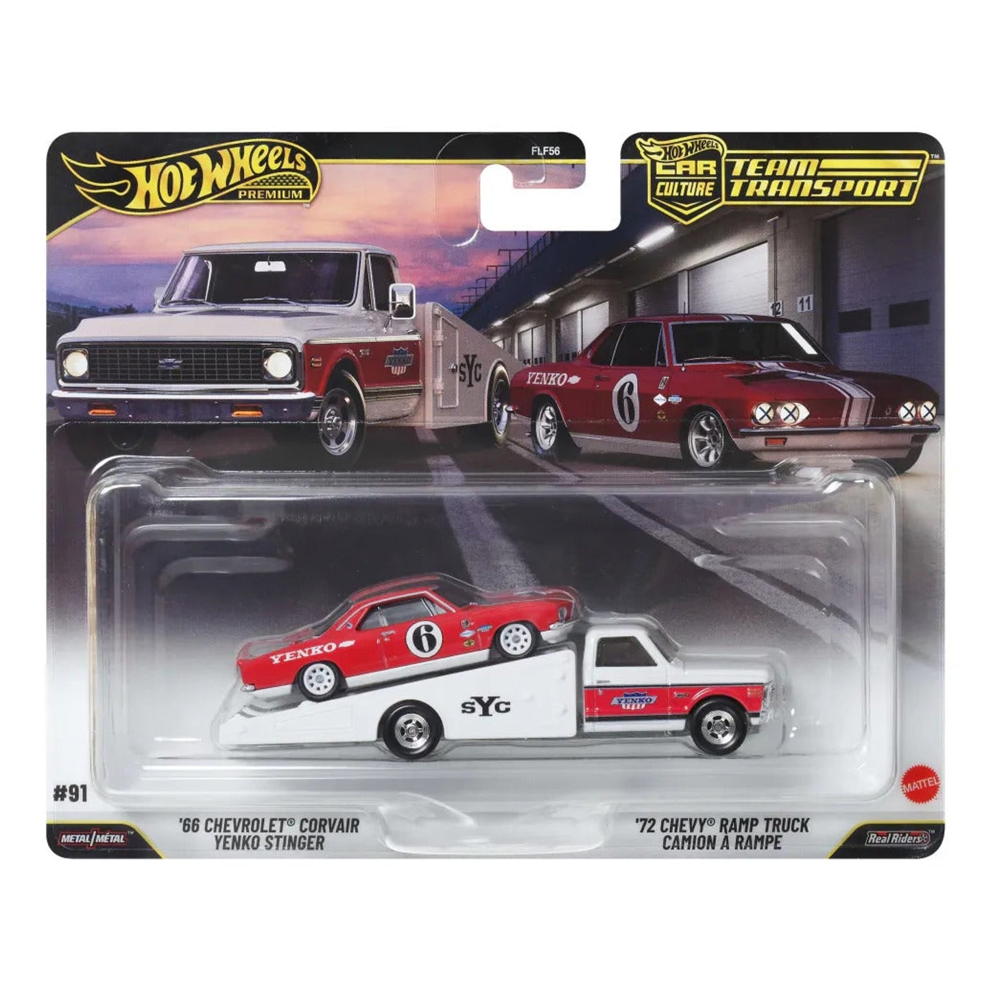 Hot Wheels Premium Team Transport Car Culture '66 Chevrolet Corvair Yenko Stinger / '72 Chevy Ramp Truck Hot Wheels Premium Team Transport Car Culture '66 Chevrolet Corvair Yenko Stinger / '72 Chevy Ramp Truck