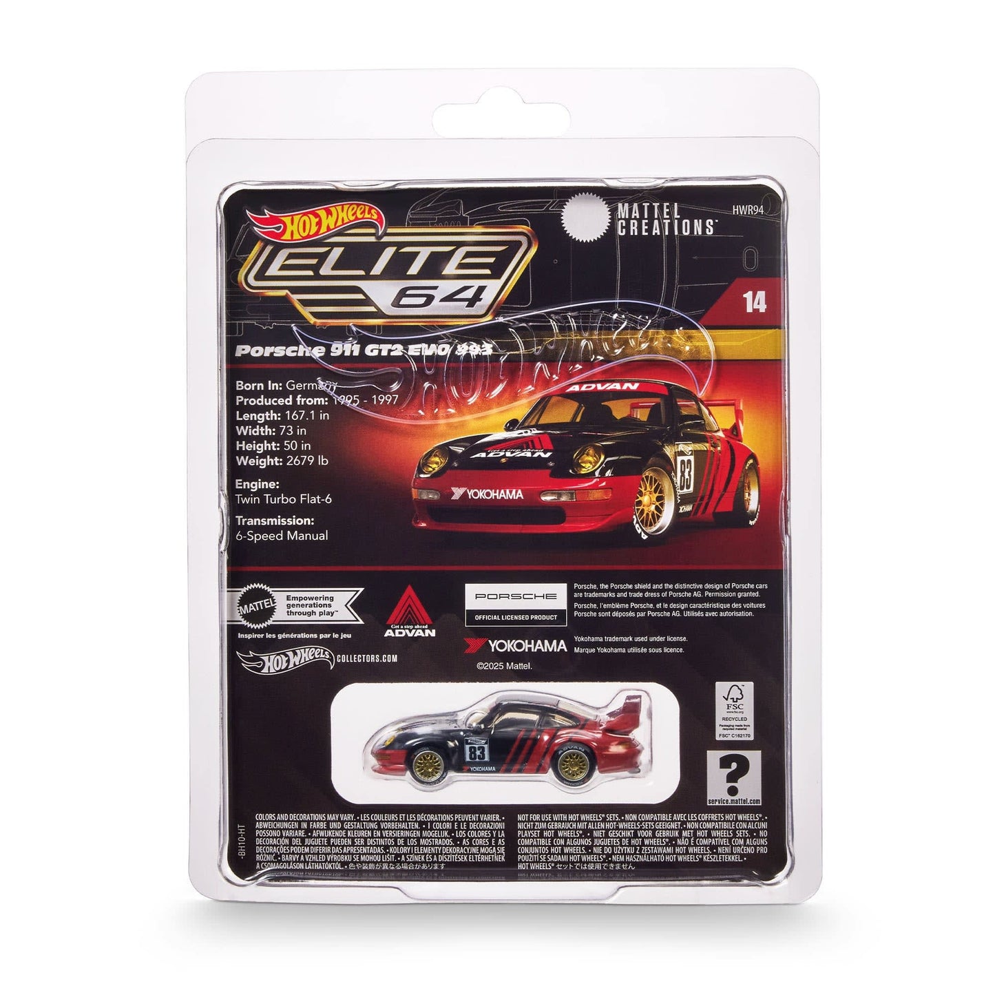 Hot Wheels Elite 64 Porsche 911 GT2 EVO 993 Hot Wheels Elite 64 Porsche 911 GT2 EVO 993