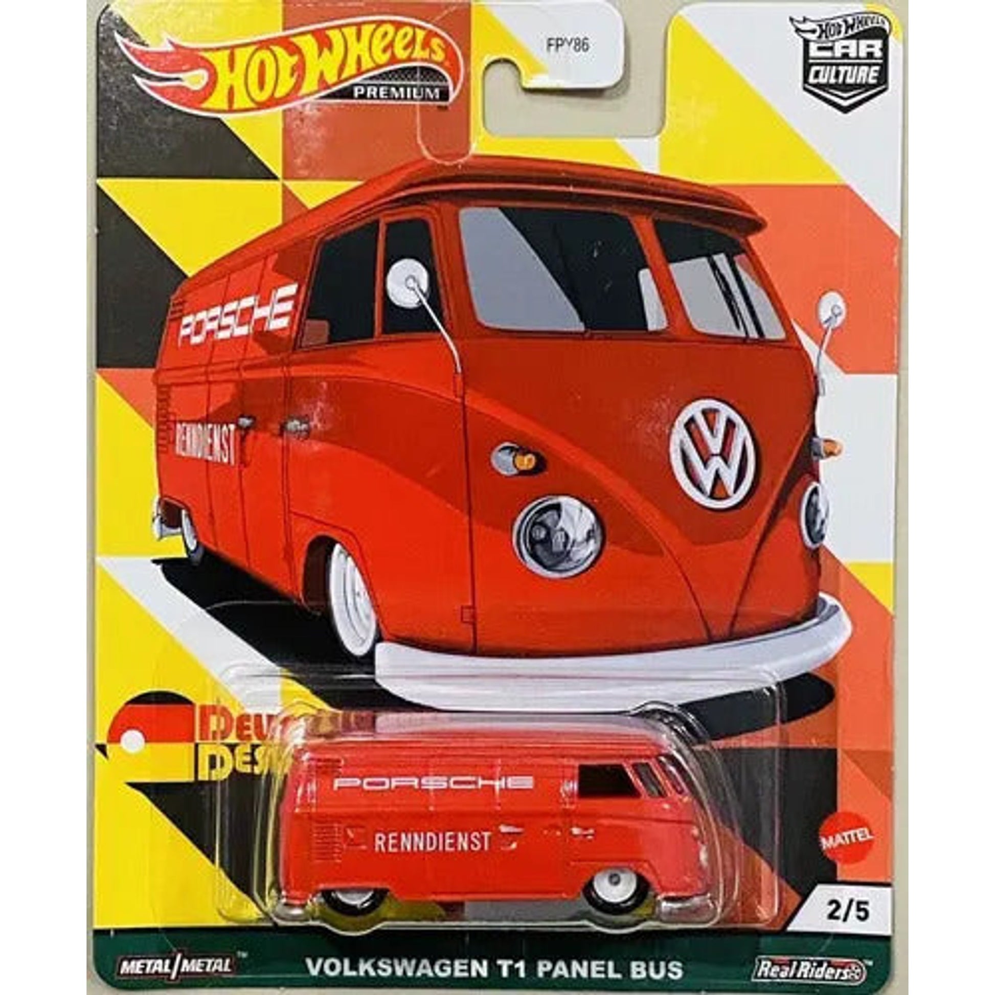 Hot Wheels Premium Car Culture Volkswagen T1 Panel Bus Porsche Hot Wheels Premium Car Culture Volkswagen T1 Panel Bus Porsche
